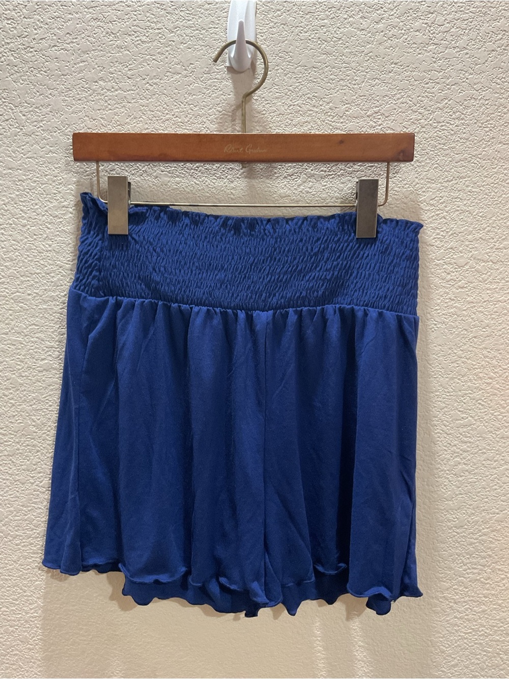 Zenana Blue Smocked Waist Short